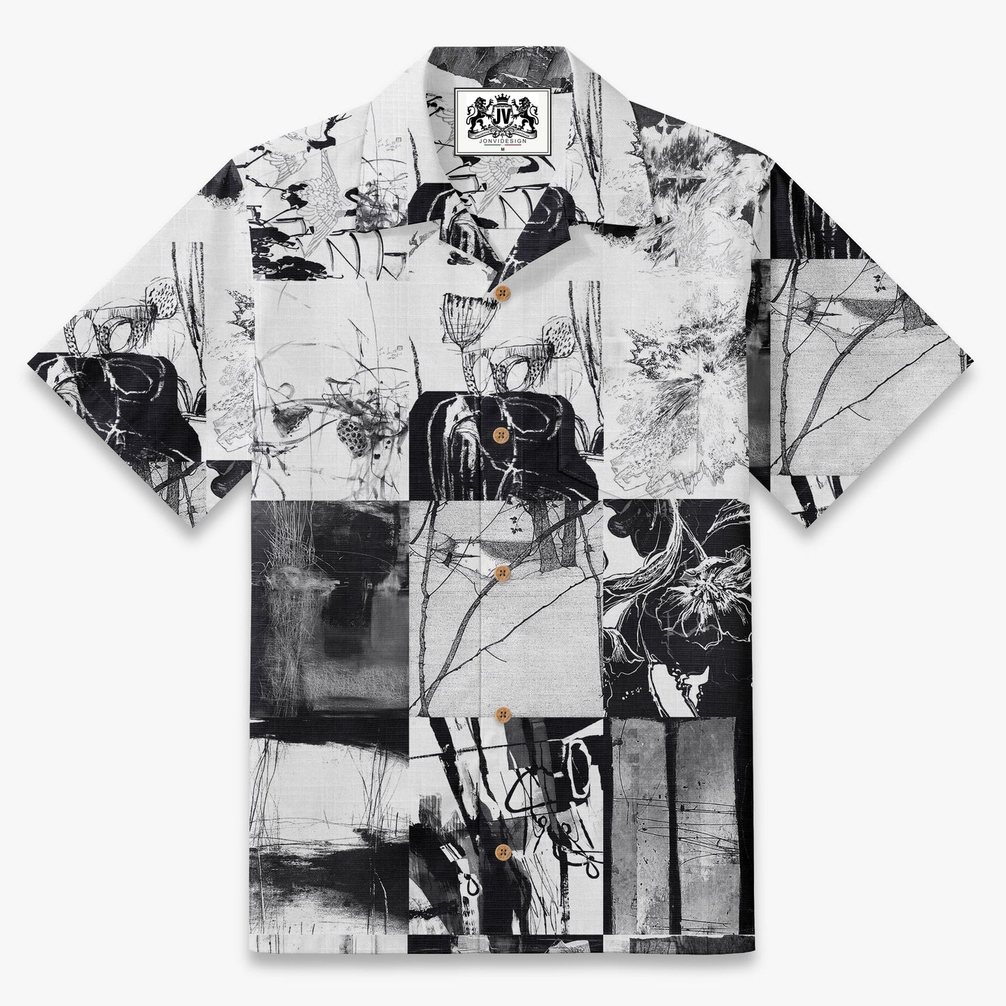 Abstract Ink Canvas Camp Shirt