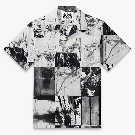 Abstract Ink Canvas Camp Shirt