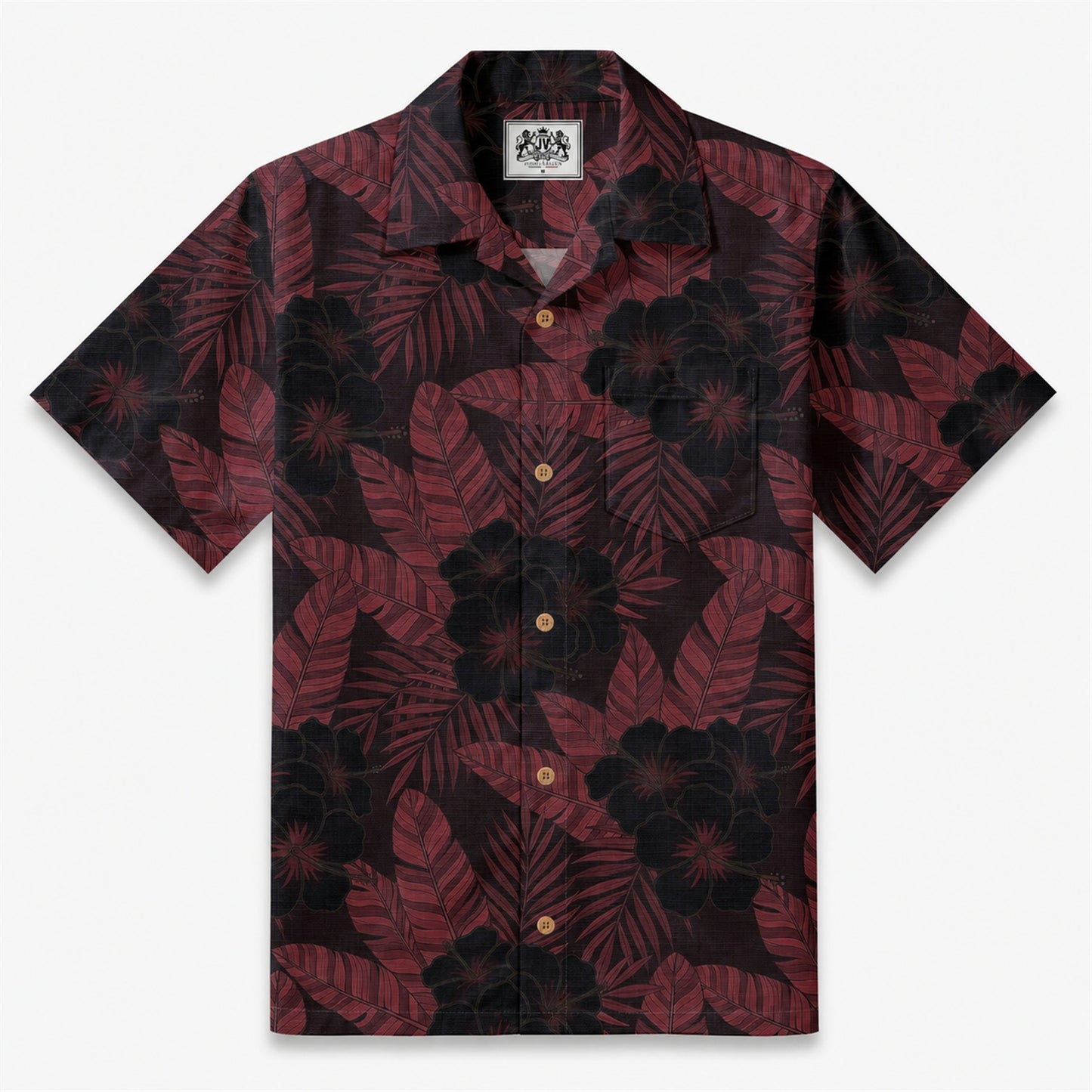 Moonlit Hibiscus Camp Shirt