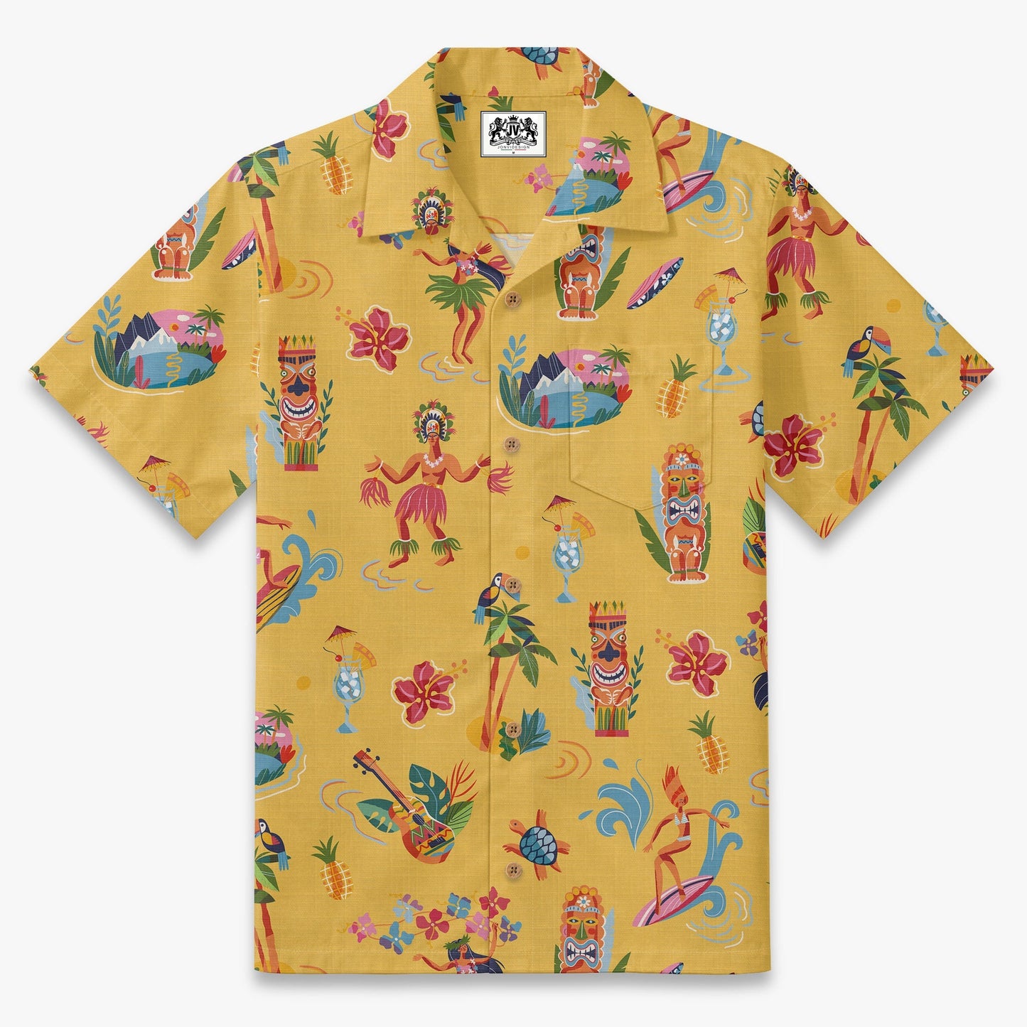 Retro Tiki Luau Hawaiian Camp Shirt