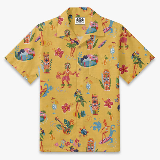 Retro Tiki Luau Hawaiian Camp Shirt