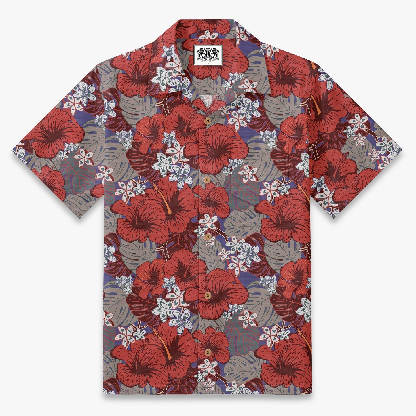 Crimson Heritage Hibiscus Camp Shirt