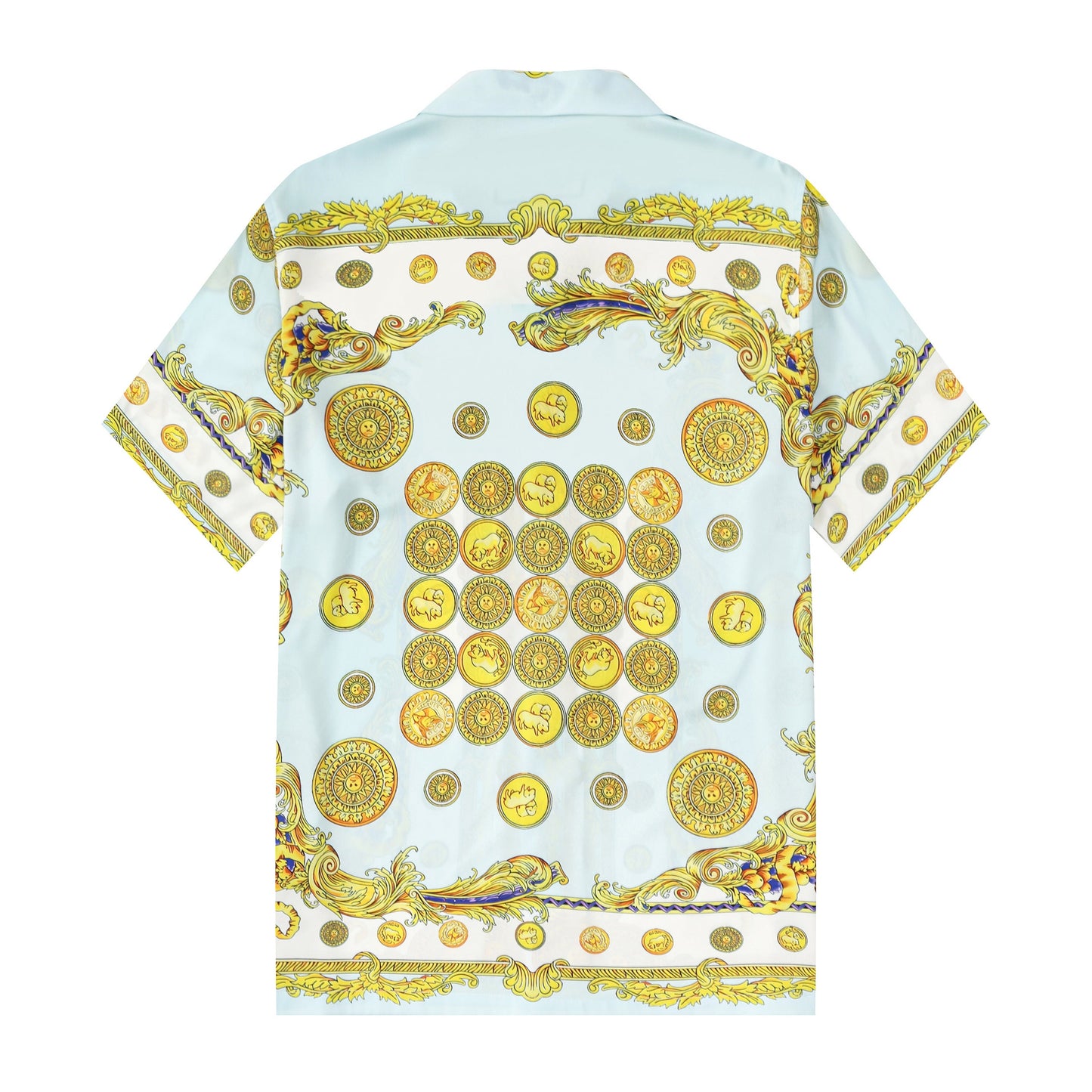 Baroque Animal Pattern Short Sleeve Camp Collar Shirt