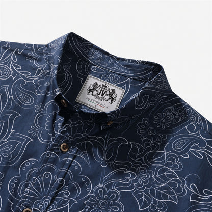 Cocoa Paisley Vintage Short-Sleeve