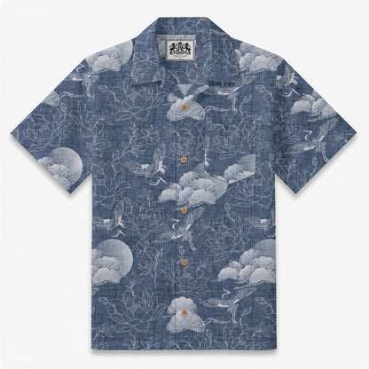 Ethereal Crane & Bloom Camp Shirt