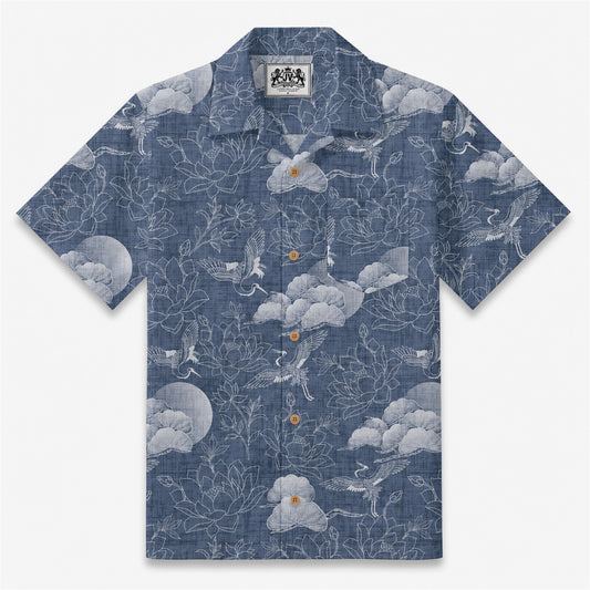 Ethereal Crane & Bloom Camp Shirt