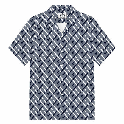 High-Grade Gray Style Camp Collar Short Sleeve Shirt