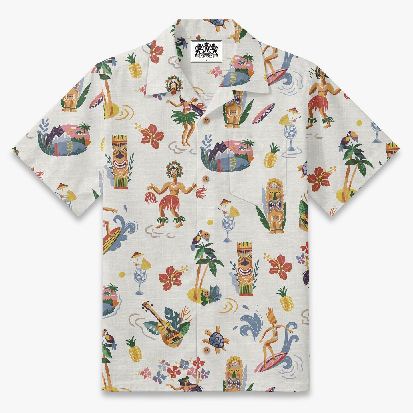 Retro Tiki Luau Hawaiian Camp Shirt
