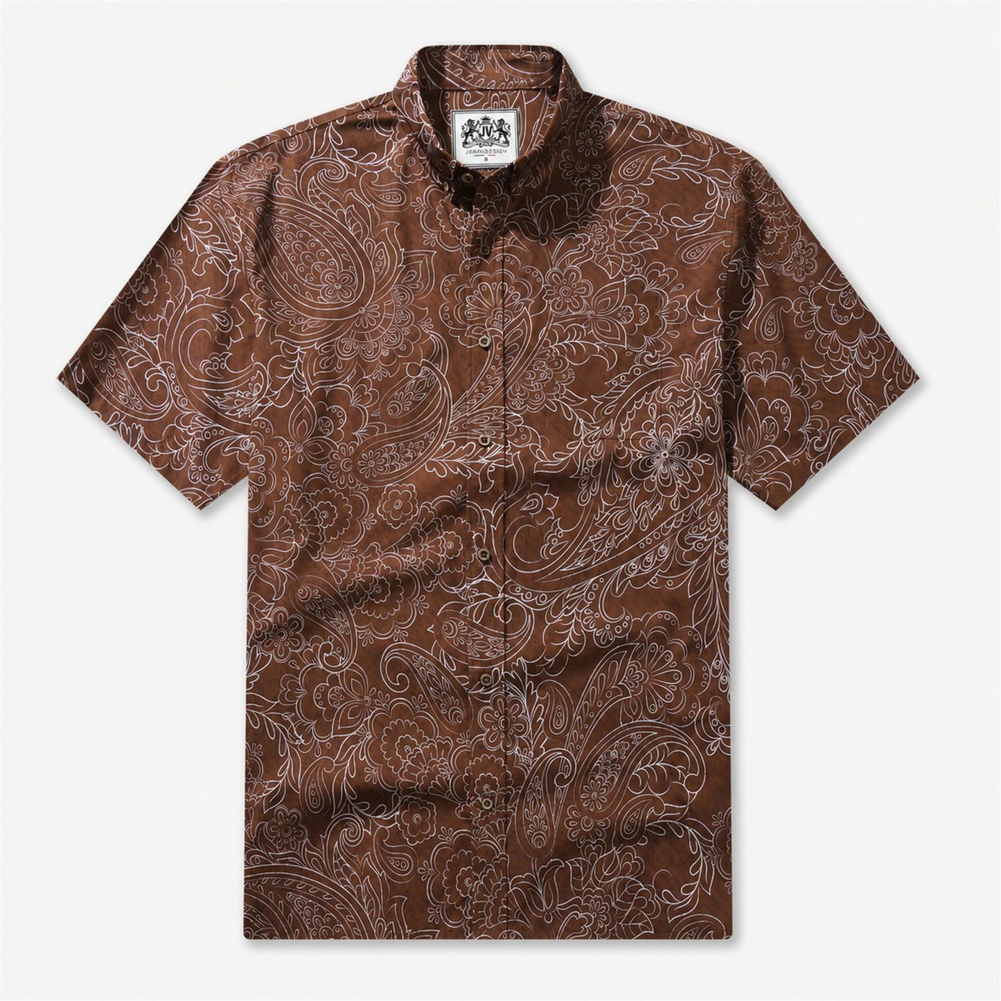 Cocoa Paisley Vintage Short-Sleeve