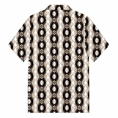 Retro Ethnic Pattern Camp Collar Short Sleeve Shirt