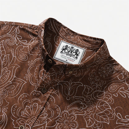 Cocoa Paisley Vintage Short-Sleeve