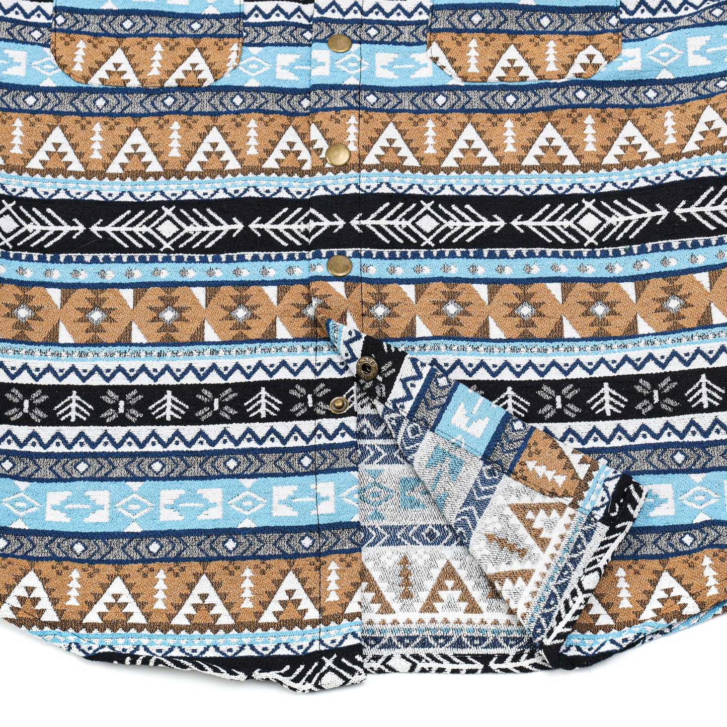 Western Aztec Jacquard Fabric Shacket For Men