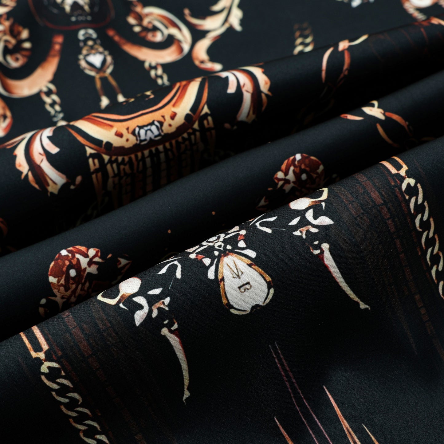 Rough Chain Design Silk Fiber Short Sleeve Shirt