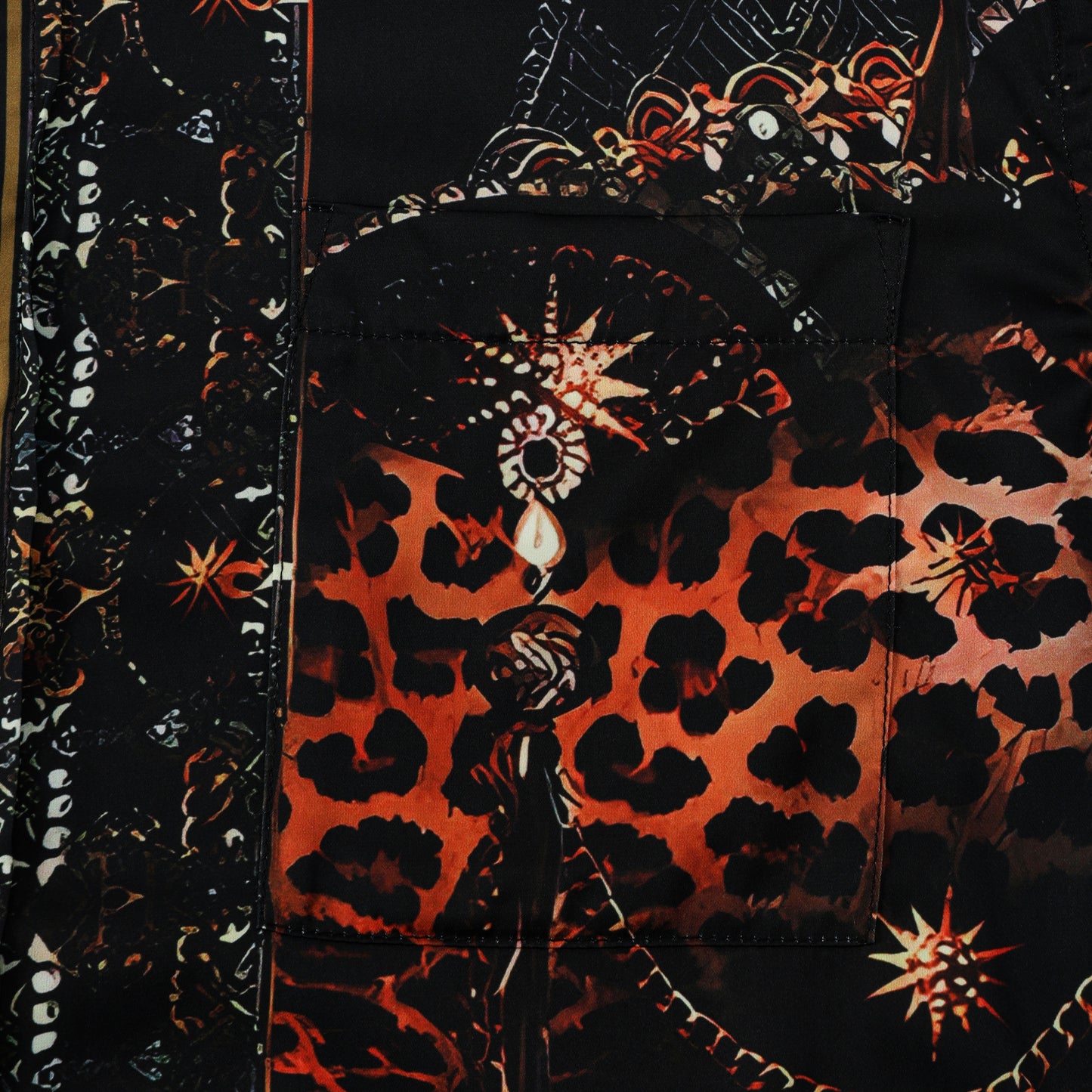 Resort Animal Leopard Printed Silk Fiber Short Sleeve Shirt