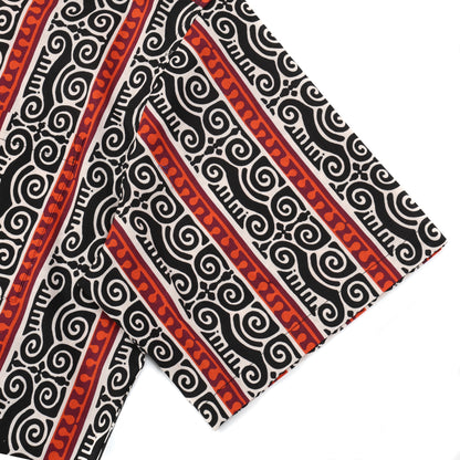 Tribal Cloud Totem Pattern Button Short Sleeve Shirt