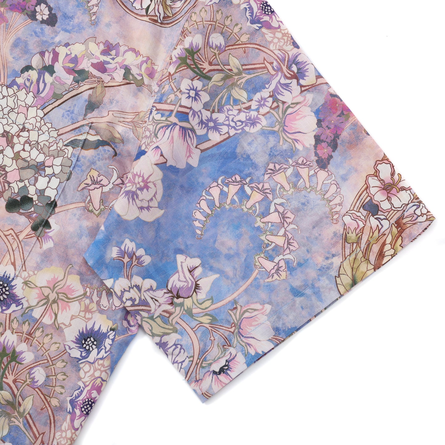 Vintage Floral Pattern Button Short Sleeve Shirt