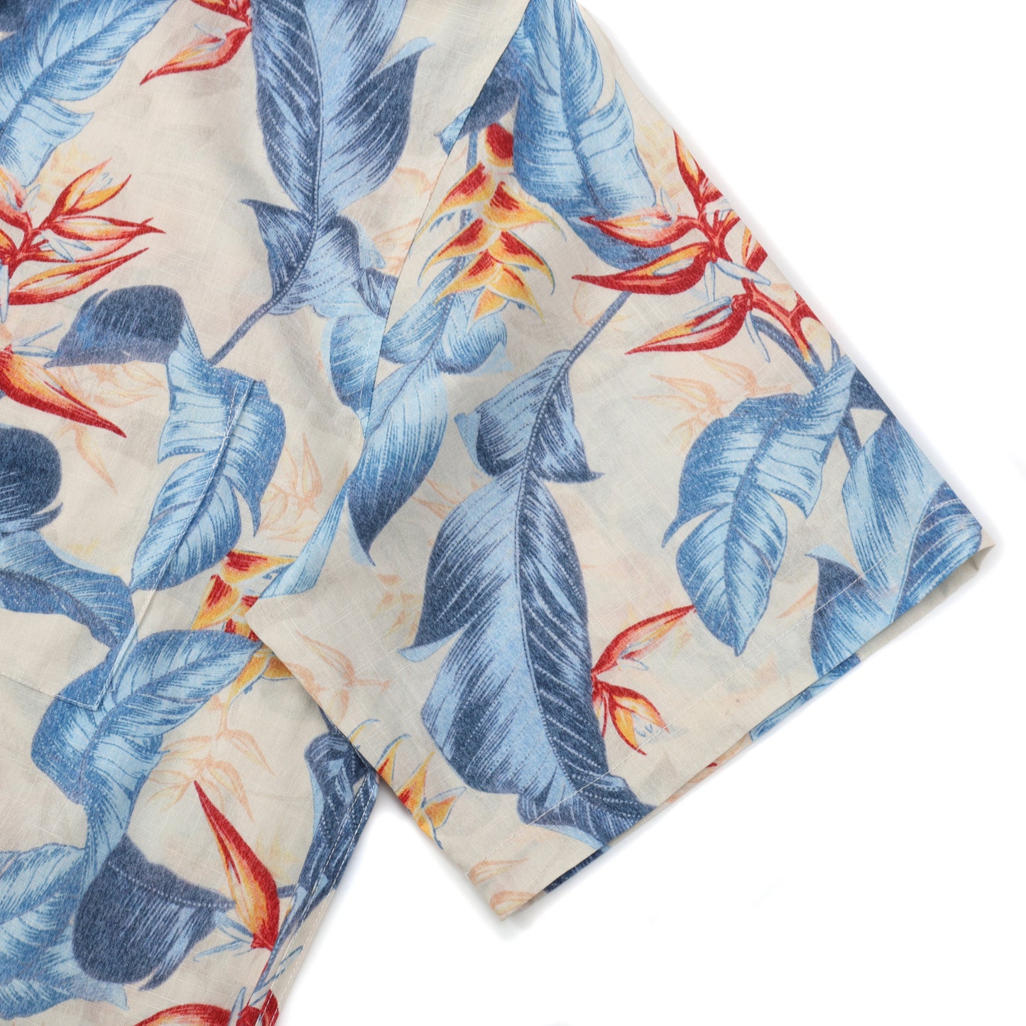Tropical Pattern Hawaiian Button Short Sleeve Shirt