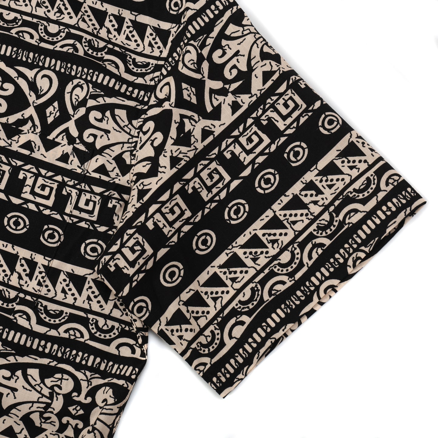 Tribal Totem Pattern Button Short Sleeve Shirt