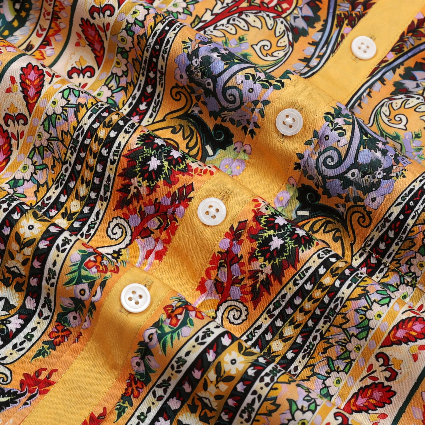 Exquisite Paisley Print Button Short Sleeve Shirt