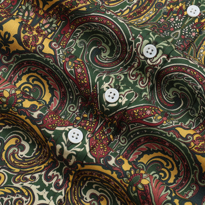 Vintage Paisley Pattern Button Short Sleeve Shirt