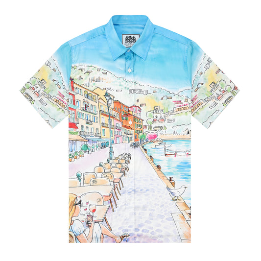 Coastal Town Theme Resort Wear Short Sleeve Shirt