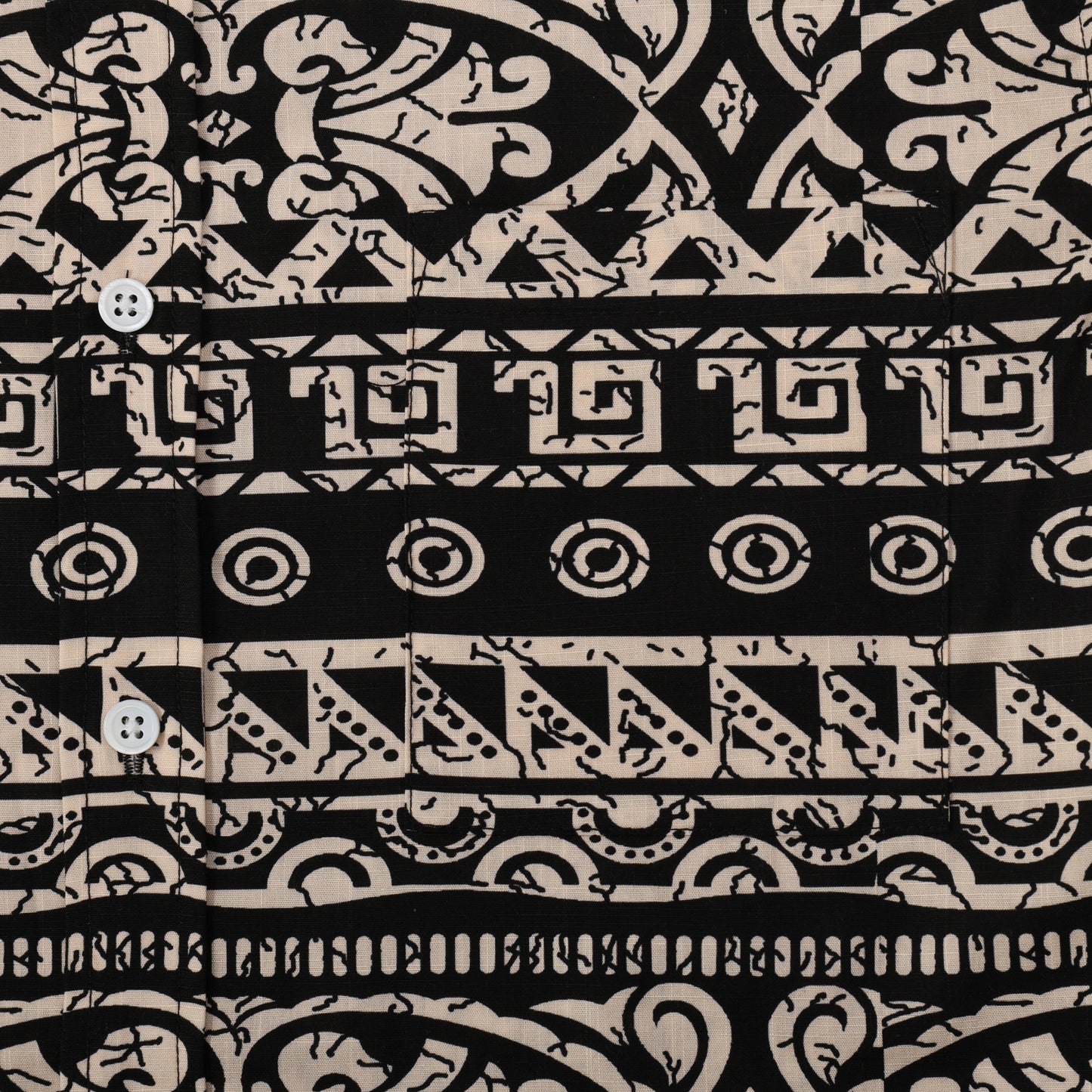 Tribal Totem Pattern Button Short Sleeve Shirt