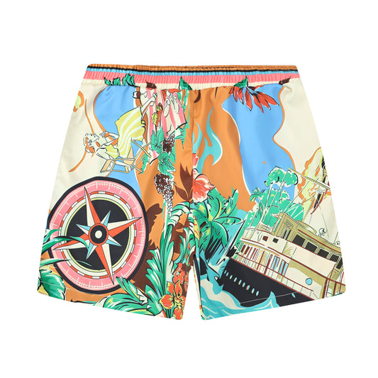 Floral Summber Design Resort Waistband Shorts