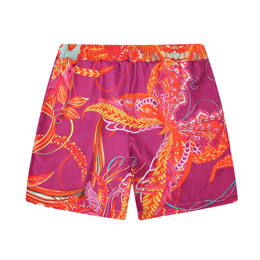 Gorgeous Butterflies Pattern Pink Waistband Shorts
