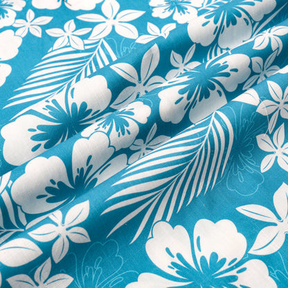 Blue Floral Pattern Short Sleeve Shirt