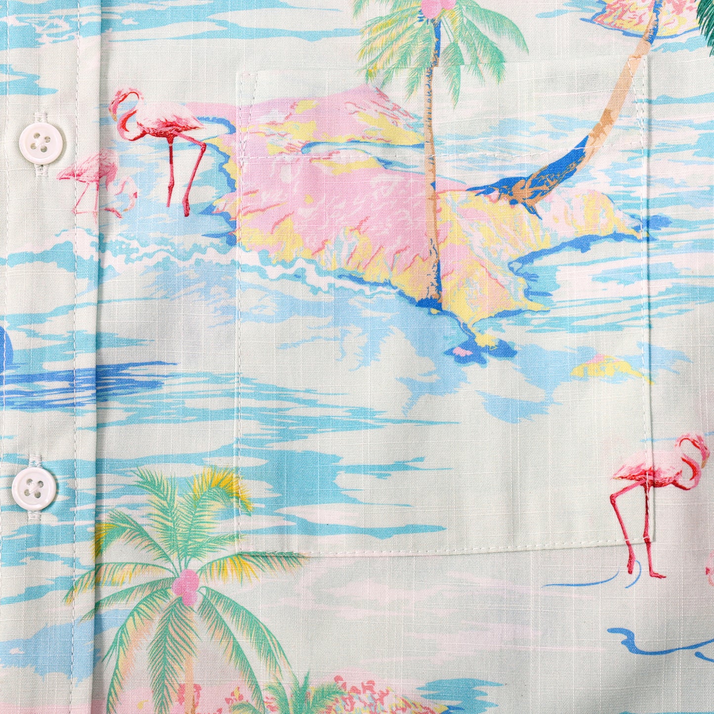 Beach Flamingo Pattern Short Sleeve Shirt
