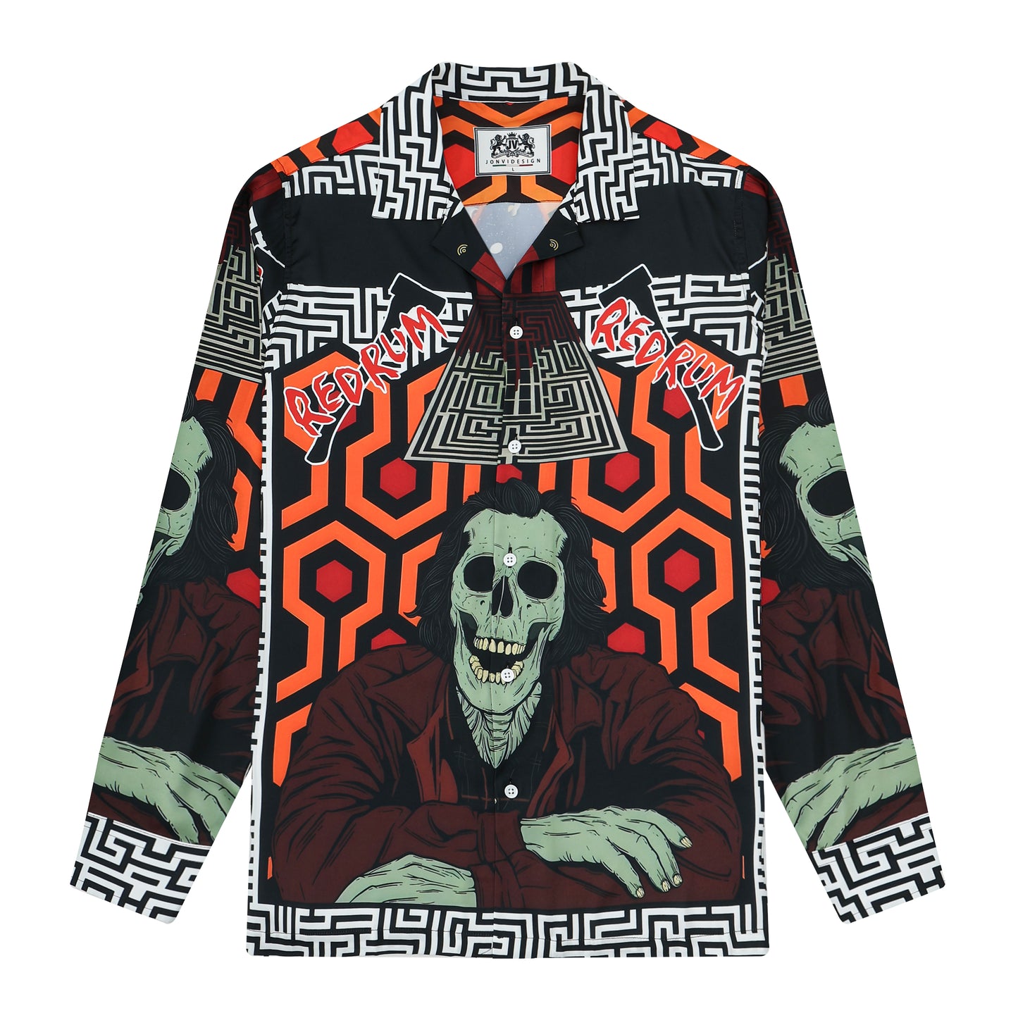 The Shining Halloween Long Sleeve Camp Collar Shirt