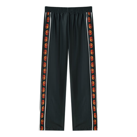 Halloween Pumpkin Print Casual Trousers With Elastic Waistband