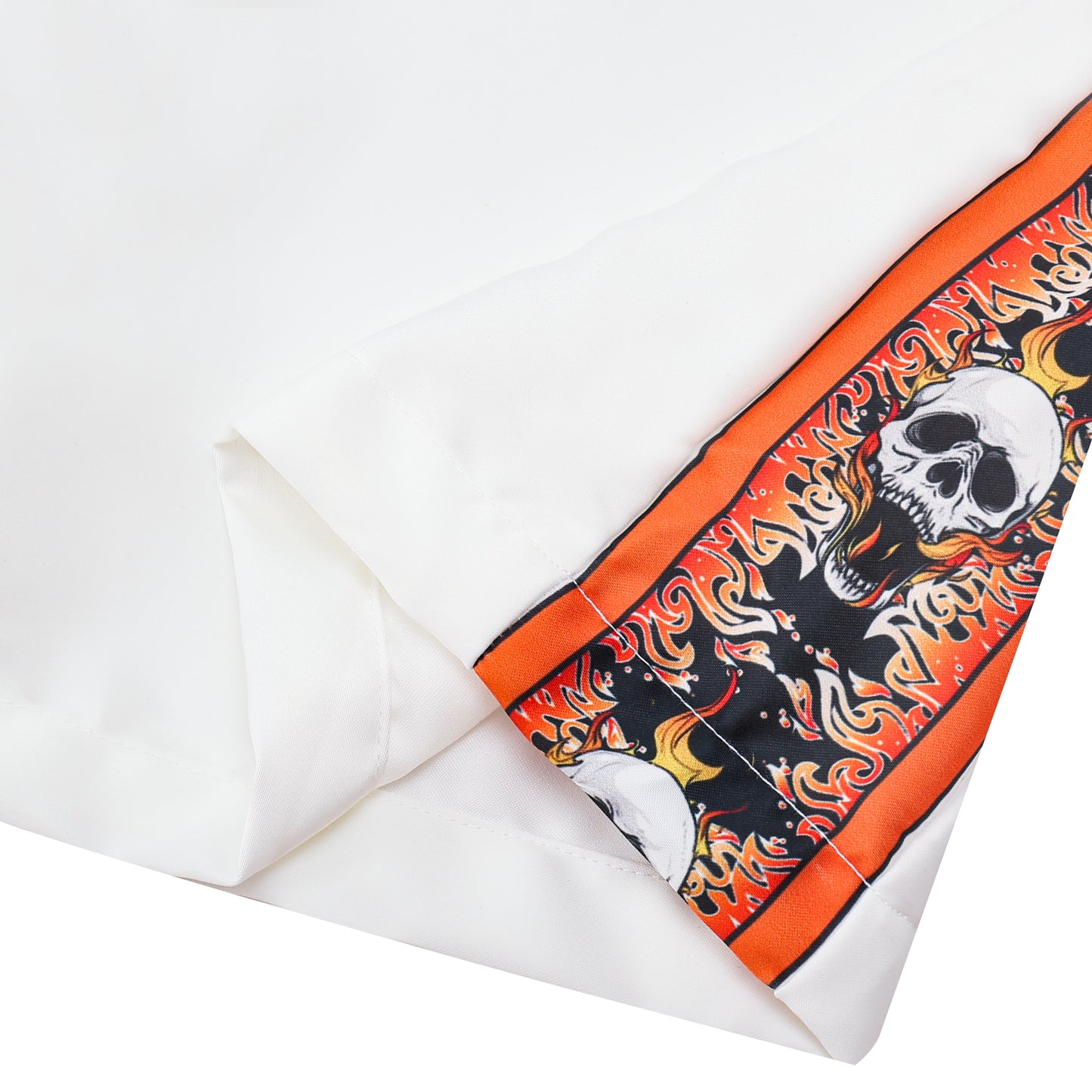 Ghost Rider Halloween Casual Trousers With Elastic Waistband Skull Orange Side Design