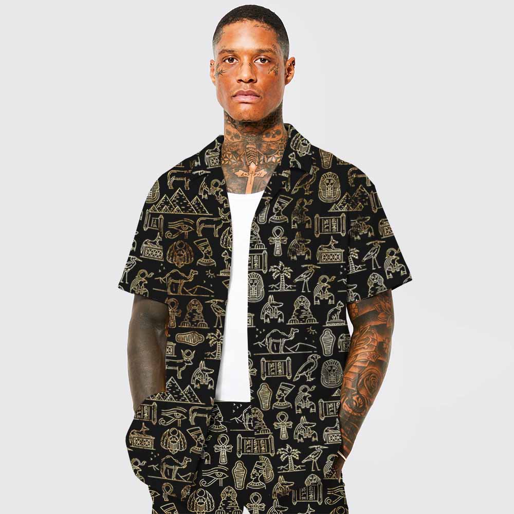 Ancient Egyptian Divine Godness Art Pattern Elastic Waist Shorts