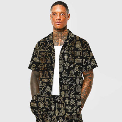 Ancient Egyptian Divine Godness Art Pattern Elastic Waist Shorts