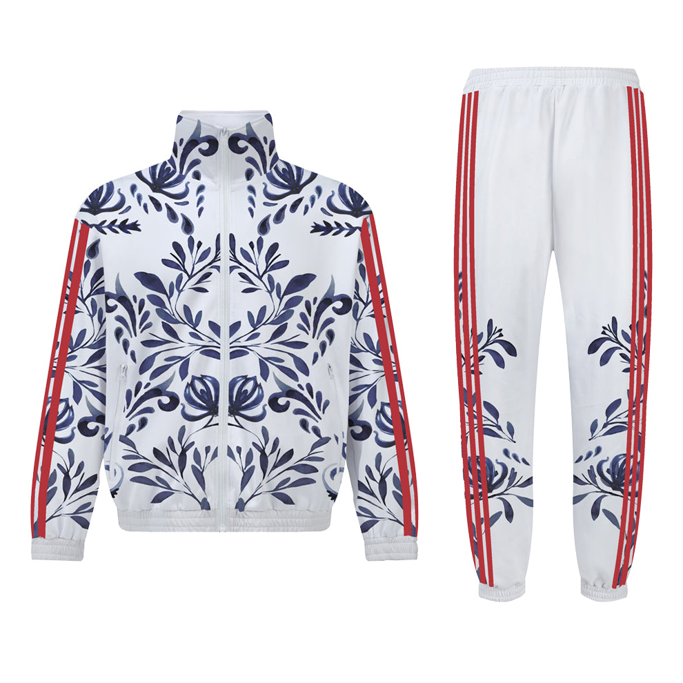 Virgin Mary Print Zip Up Track Suit Top