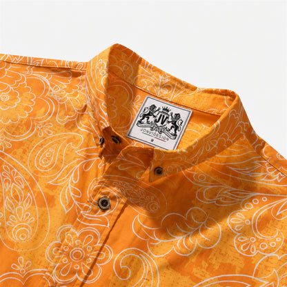 Cocoa Paisley Vintage Short-Sleeve