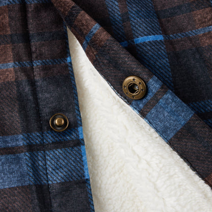 Western Flannel Plaid Button Lumber Jacket