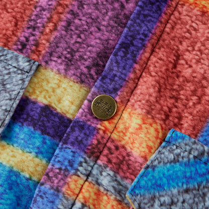 Vintage Color Plaid Button Flannel Jacket