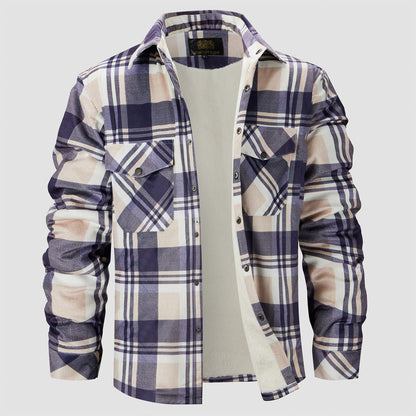 Flannel Plaid Button Shirt Jacket