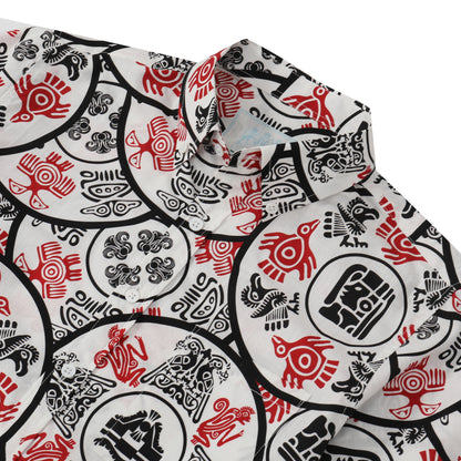 Aztec Seamless Pattern Button Short Sleeve Shirt
