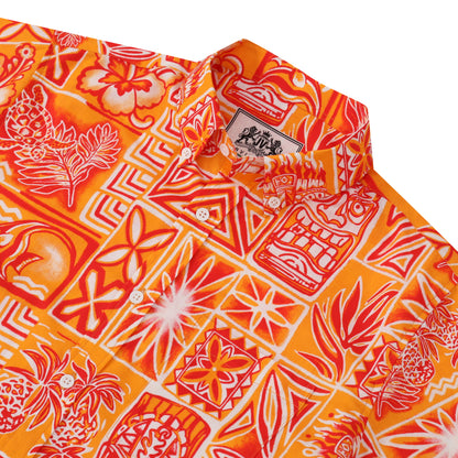 Aloha Floral Pattern Button Short Sleeve Shirt