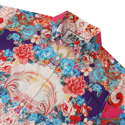 Floral Pattern Button Short Sleeve Shirt