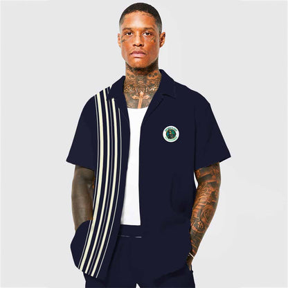 Save The Planet, Kill All Humans Print Camp Collar Short-Sleeved Shirt