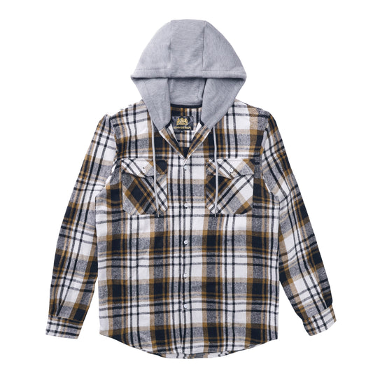 Oversized Plaid Hooded Shirt S-7XL