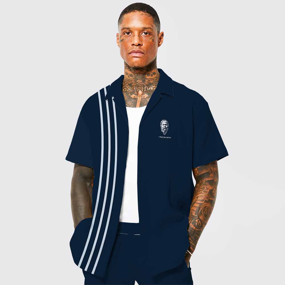 Mediocrates Eh Good Enough Print Camp Collar Short-Sleeved Shirt