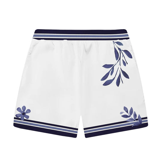 Maria Print Elastic Waistband Summer Casual Shorts