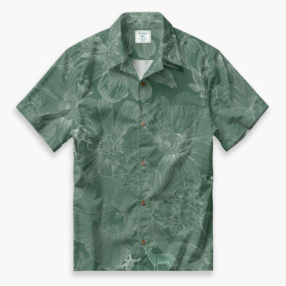 Indigo Floral Elephant Whisper Camp Shirt