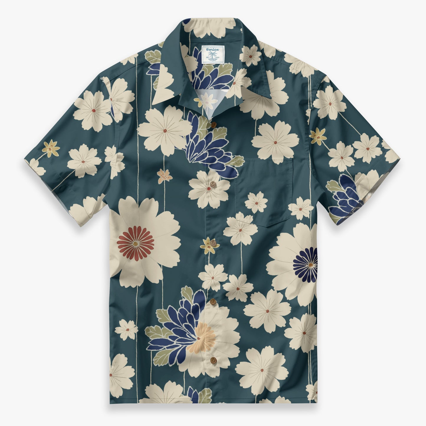 Midnight Petal Waltz Camp Shirt