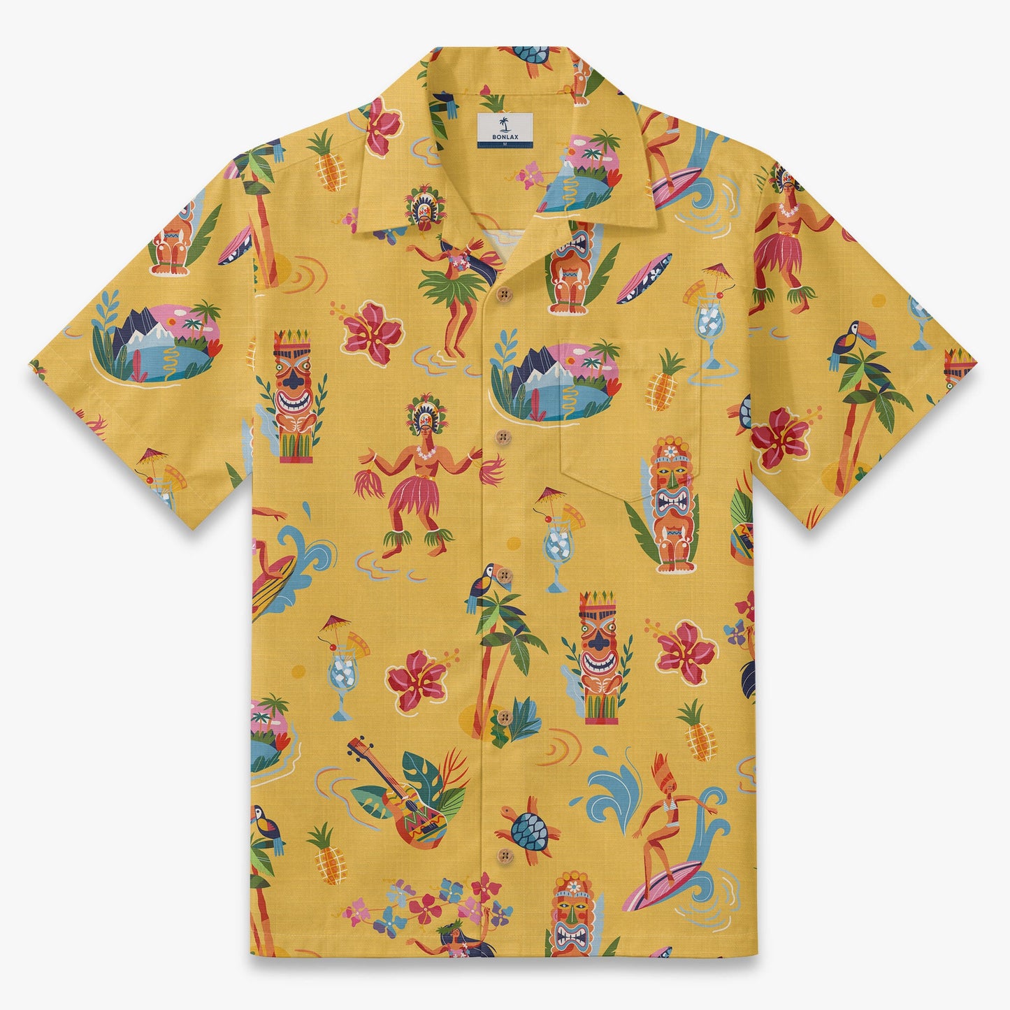 Retro Tiki Luau Hawaiian Camp Shirt